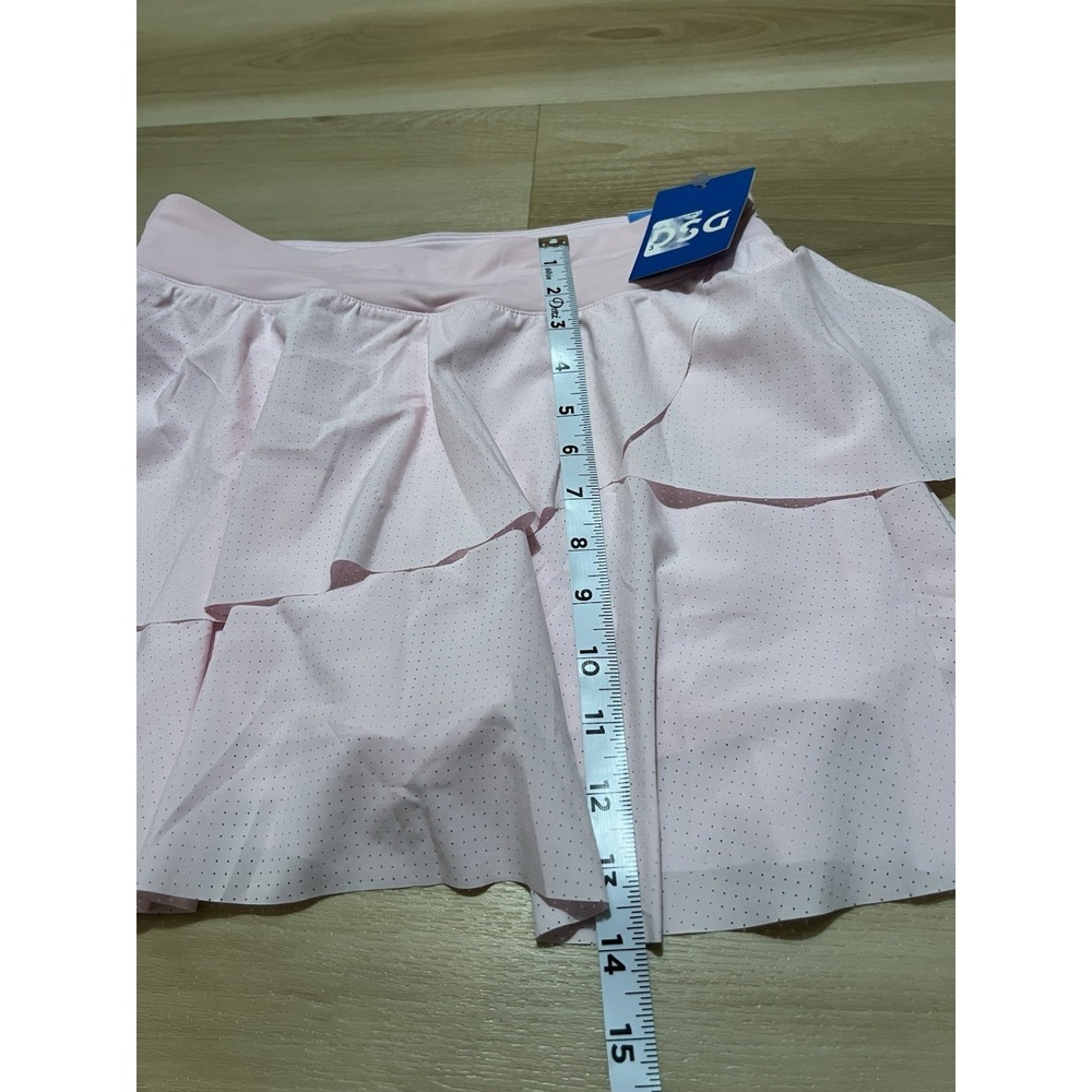 DSG Girls Lightweight Stride Skort Light Pink Perforated Ruffle Youth Size XL - Picture 2 of 6